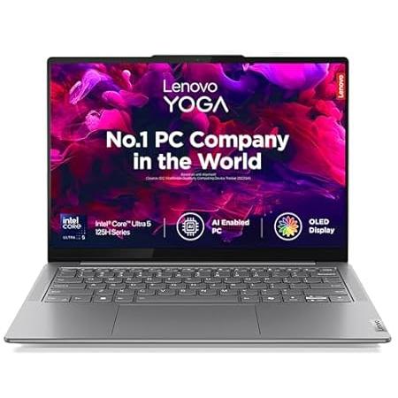 Lenovo Yoga Slim 7 Intel Core Ultra 5 125H Built-in AI 14"(35.5cm) WUXGA-OLED 400Nits Laptop (16GB/512GB SSD/60Hz/100% DCI-P3/Win11/MSO 21/1Yr ADP Free/Alexa/3 month Game Pass/Grey/1.39Kg), 83CV003MIN